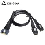Fully enclosed anti-slip insertion anti-tilt insertion Slim SAS SFF 8654 8I (74P) to Dual SFF-8087 High speed Data Connection Cable