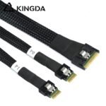 Fully enclosed anti-slip insertion anti-tilt insertion Slim SAS SFF 8654 8I (74P) to dual SFF 8654 4i High speed data Connection Cable - Image 3