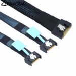 Fully enclosed anti-slip insertion anti-tilt insertion Slim SAS SFF 8654 8I (74P) to Dual MCIO SFF 8654 4I High speed Data Connection Cable - Image 3