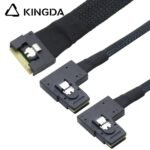 Fully enclosed anti-slip insertion anti-tilt insertion Slim SAS SFF 8654 8I (74P) to dual left turn SFF 8087 High speed data Connection Cable - Image 4