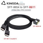Fully enclosed anti-slip insertion anti-tilt insertion Slim SAS SFF 8654 8I (74P) to  Dual Oculink SFF 8611 4i High speed data Connection Cable
