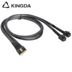 Fully enclosed anti-slip insertion anti-tilt insertion Slim SAS SFF 8654 8I (74P) to dual SFF 8643 High speed data Connection Cable