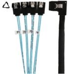 Left bend 90 degree Mini SAS HD SFF-8087 to 4X SATA 7P High Speed Server Internal Connection Wire Harness - Image 3