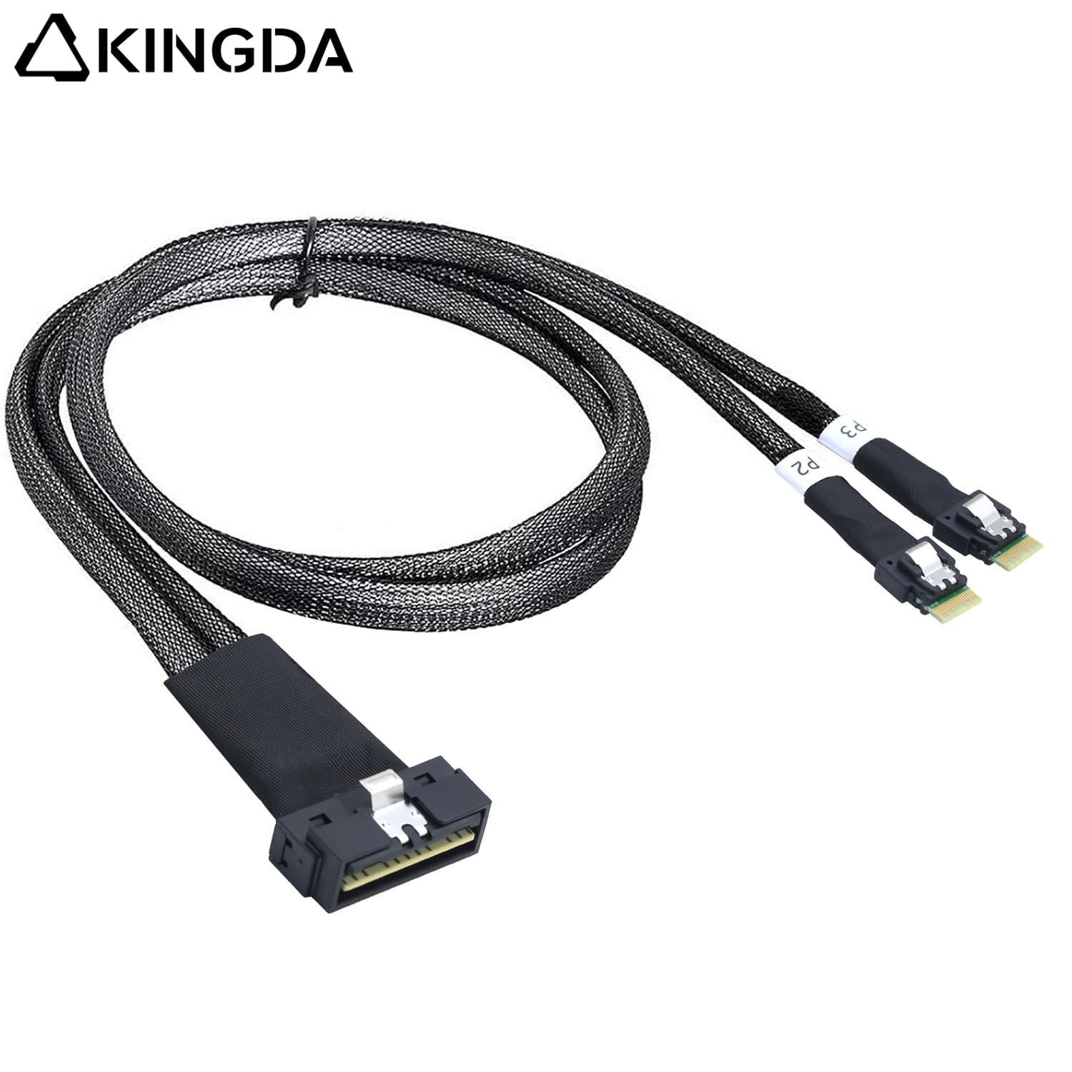 Low-profile-Slim-SAS-SFF-8654-8I-74P-to-dual-SFF-8654-4I.jpg SAS 4.0 Low profile SFF 8654 8I (74P) TO dual SFF 8654 4I High speed data Connection Cable - Image 1