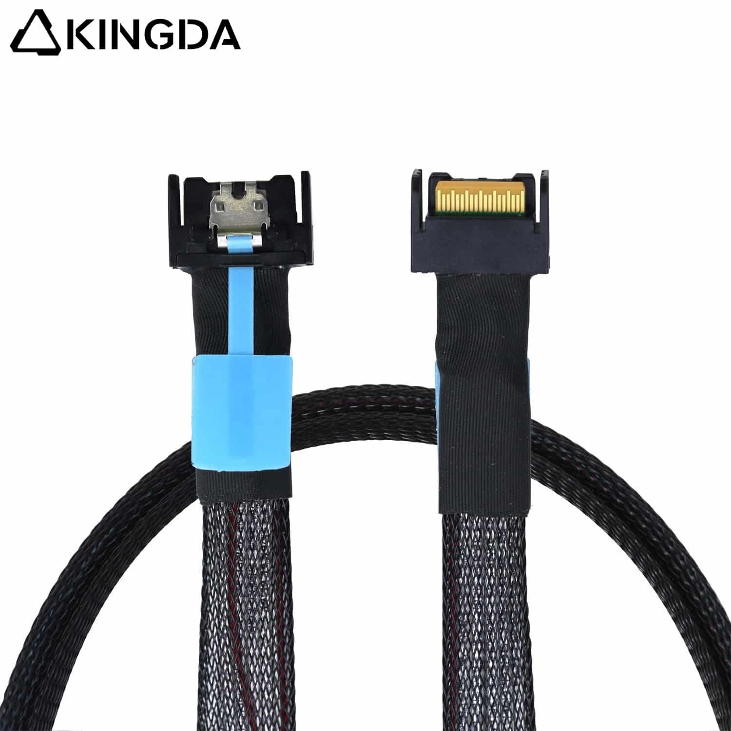 MCIO-8654-4I-cable.jpg Slim SAS SFF 8654 MCIO 4I (38P) to MCIO 4I (38P) PCIE5.0 Data Connection Cable - Image 1