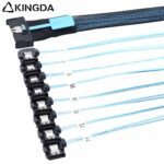 Slim SAS SFF 8654 MCIO 8I (74P) to 8X left bend SATA left turn SATA PCIE5.0 Data Connection Cable - Image 2