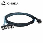 Mini SAS HD SFF-8643 to 4X right angle 90 degree SATA 7P High Speed Server Internal Connection cable