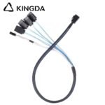 Mini SAS HD SFF-8643 to 4X SATA 7P with sideband 4P High Speed Server Internal Connection cable - Image 4