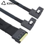 Fully enclosed anti-slip insertion anti-tilt insertion Slim SAS SFF 8654 8I (74P) to dual left turn SFF 8087 High speed data Connection Cable - Image 6