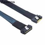 SAS 4.0 Low profile SFF 8654 8I (74P) TO Fully enclosed anti-slip insertion anti-tilt insertion Slim SAS SFF 8654 8I  High speed data Connection Cable - Image 3