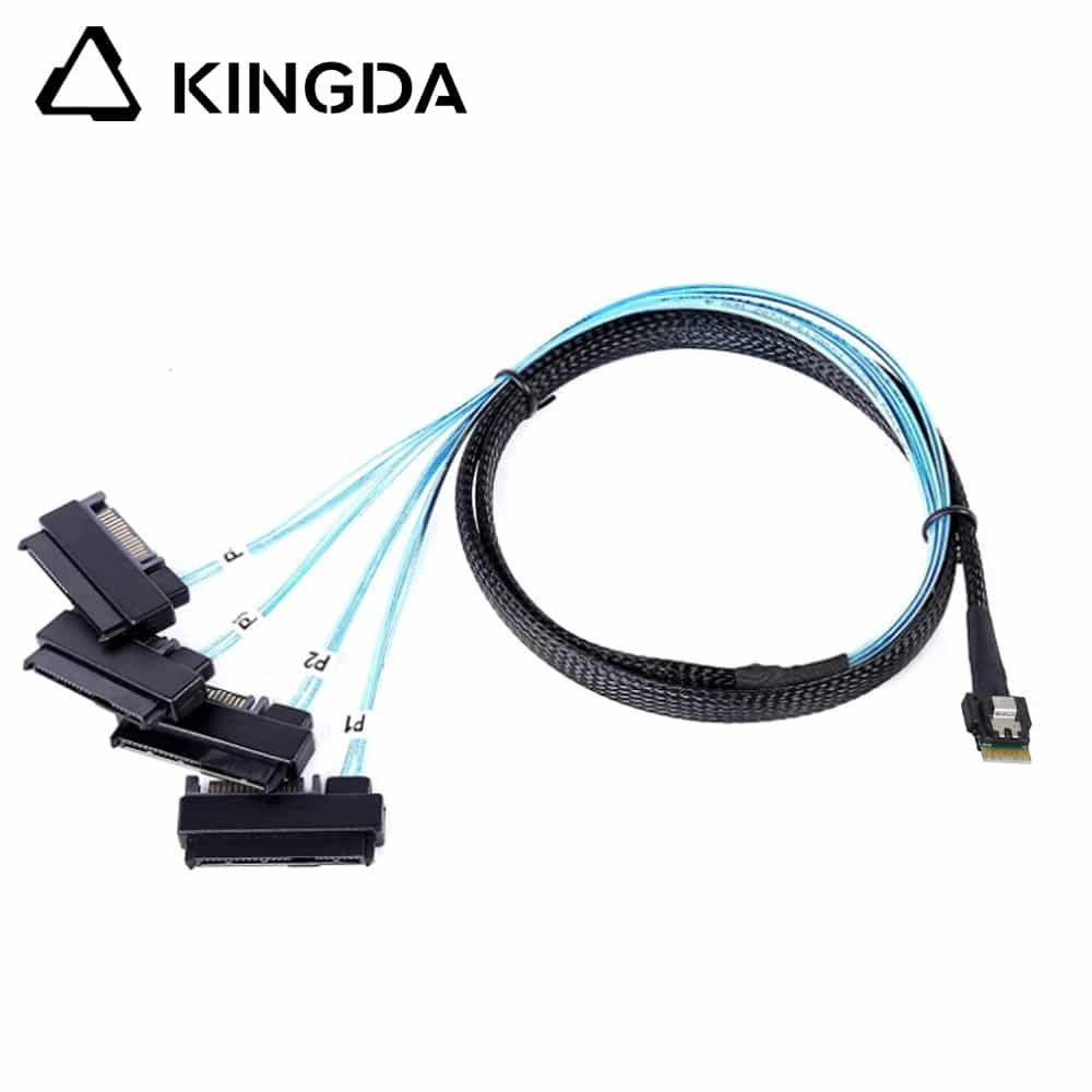 SAS-4.0-slimsas-SFF-8654-4i-TO-4-SFF-8482-2-IN-1-2.jpg Slim SAS SFF 8654 4I (38P) to 4 SFF 8482 2-IN-1 High speed data Connection Cable - Image 1