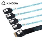 Slim SAS SFF 8654 4I (38P) to 4 SATA 7P female High speed data Connection Cable - Image 3