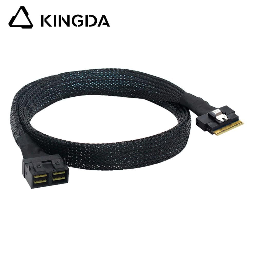 Slim-SAS-SFF-8654-8I-to-dual-port-SFF-8643.jpg Slim SAS SFF 8654 8I (74P) to dual port SFF 8643 High speed data Connection Cable - Image 1