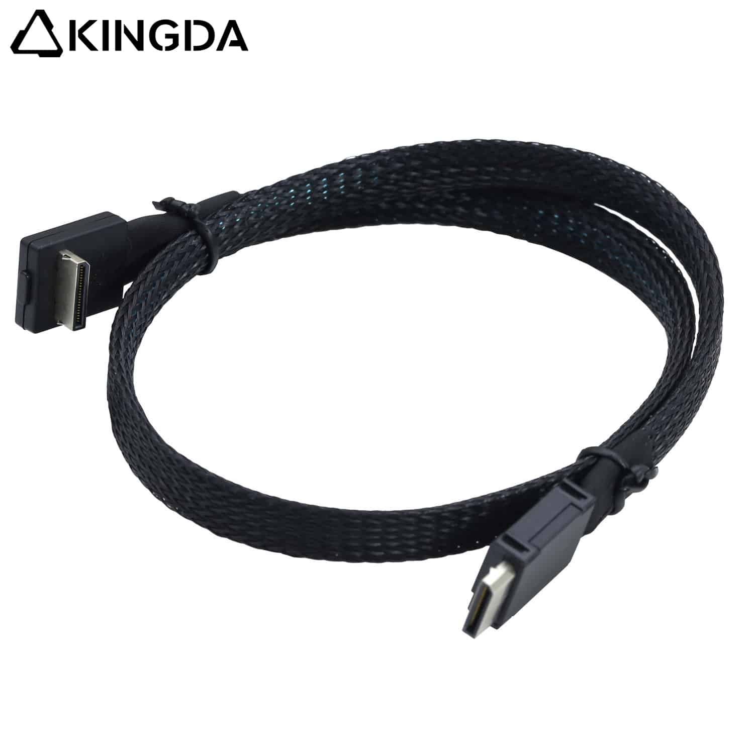 right-angle-PCIE-Oculink-SFF-8611-4I-To-Oculink-SFF-8611-4i.jpg Right angle 90 degree PCIE Oculink SFF 8611 4I To Oculink SFF 8611 4I High-Speed Connection cables - Image 1