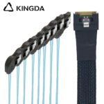 Fully enclosed anti-slip insertion anti-tilt insertion Slim SAS SFF 8654 8I (74P) to right turn right bend SATA 7P female High speed data Connection Cable