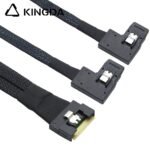 Fully enclosed anti-slip insertion anti-tilt insertion Slim SAS SFF 8654 8I (74P) to dual left turn SFF 8087 High speed data Connection Cable - Image 7