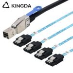 PCIE MINI SAS SFF-8644 36P to 4X SATA 7P female with spring Server Connection Cable - Image 4