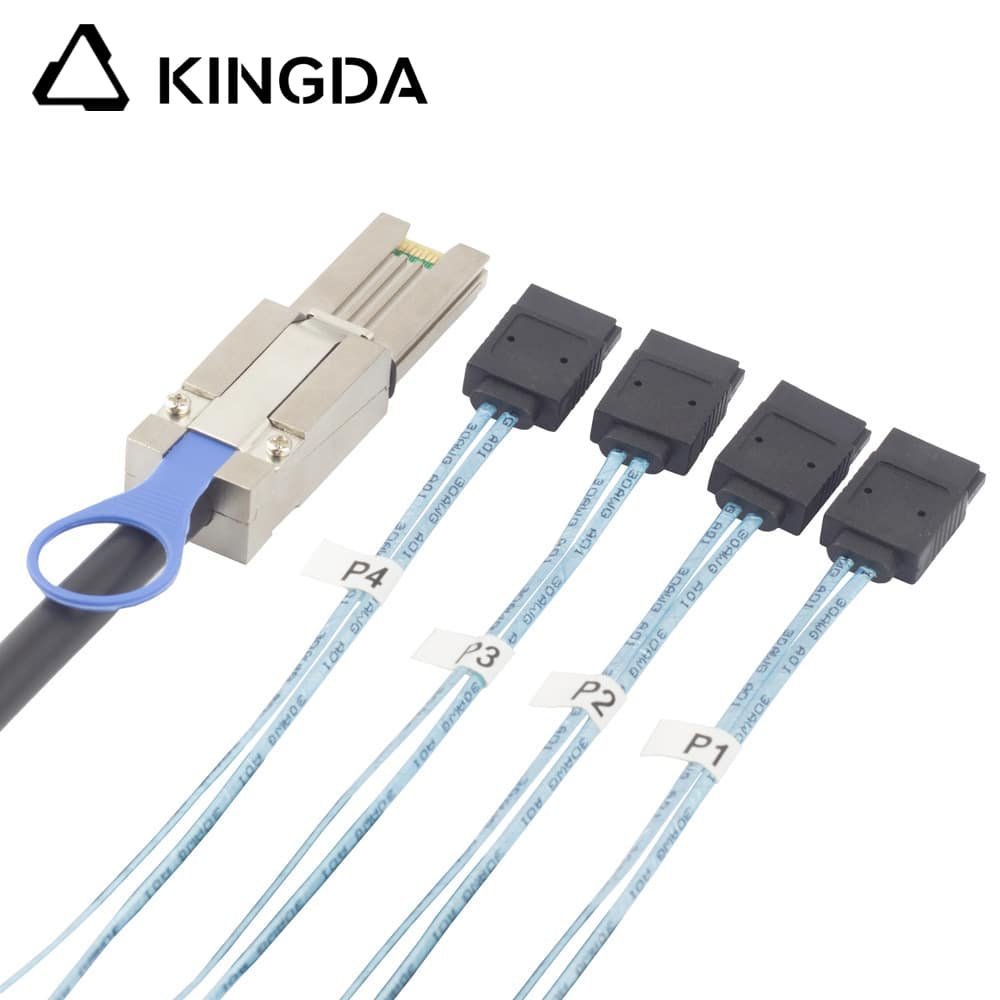 slim-sas-sff-8088-26p-to-4-sata-7p-without-spring.jpg PCIE MINI SAS SFF-8088 26P to 4 SATA 7P without srping Server Connection Cable - Image 1